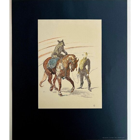 Toulouse Lautrec Bear Performing Circus 1967 Art Lithograph Matted Art Print - Picture 3 of 7